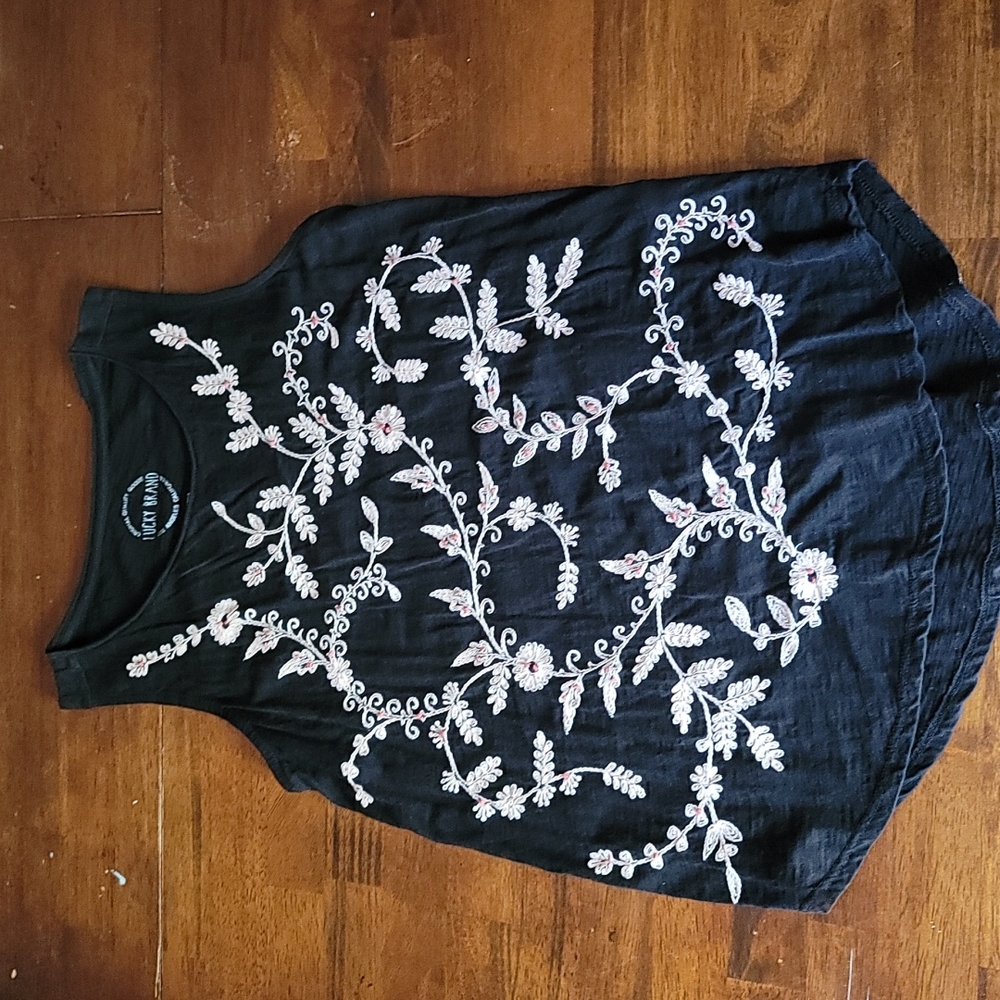 EUC LUCKY BRAND Embroidered Tank Top, Size S